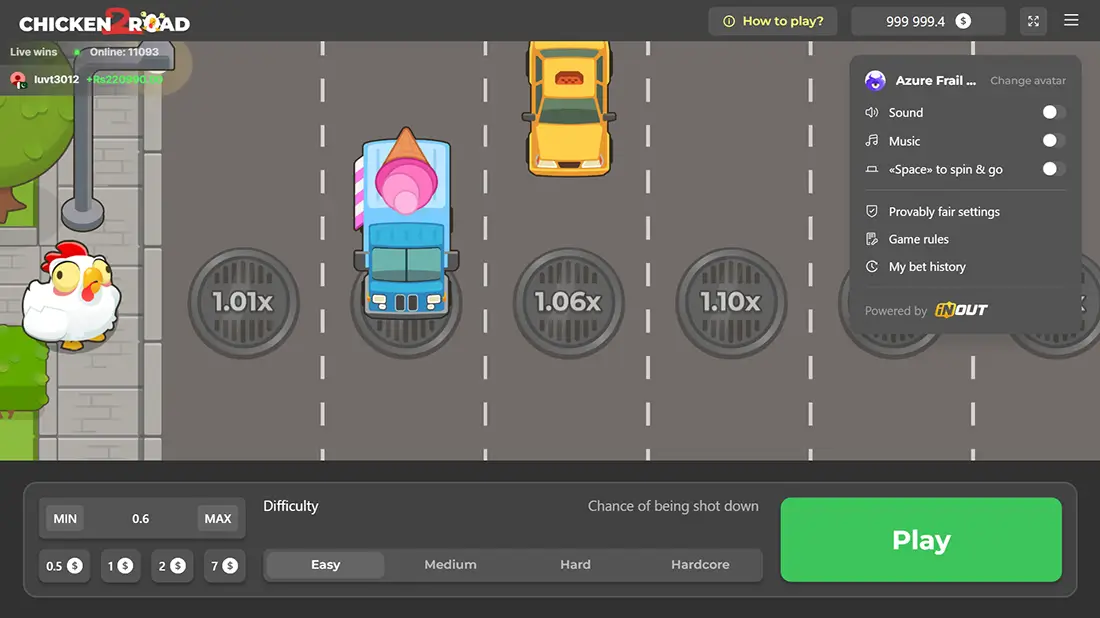 chicken road 2 game menu